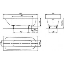 Vanna Kaldewei Saniform Plus Bath White 170x70